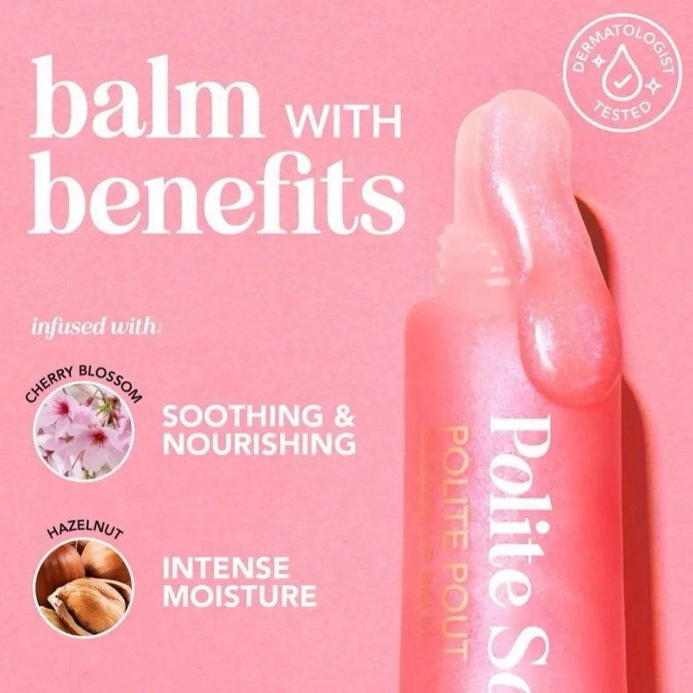 Polite Society Polite Pout Glossy Lip Balm — Peach Bellini 15g-.50 OZ